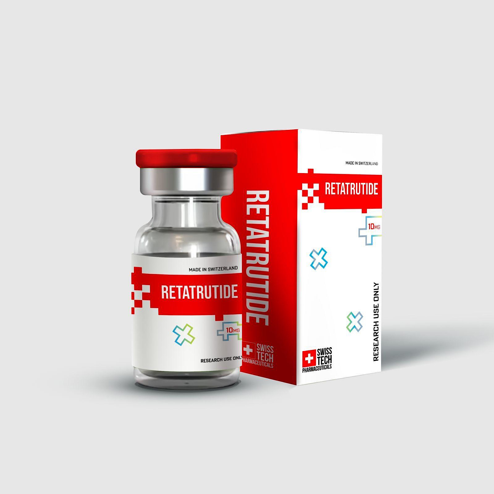 Retatrutide 10mg research peptide vial — independently third-party verified by Janoshik